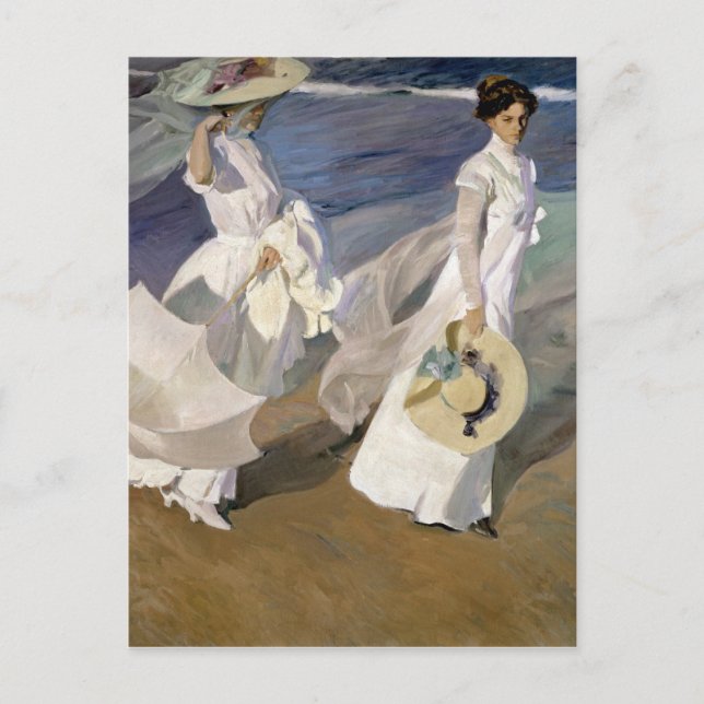 Postal Paseando por la orilla del mar, 1909 (Anverso)