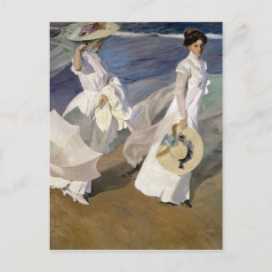 Postal Paseando por la orilla del mar, 1909