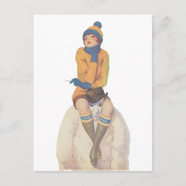Postal Pasear por el hombre de nieve (Anverso)