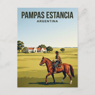 Postal Paseo a Caballo en Estancia de las Pampas Argentin