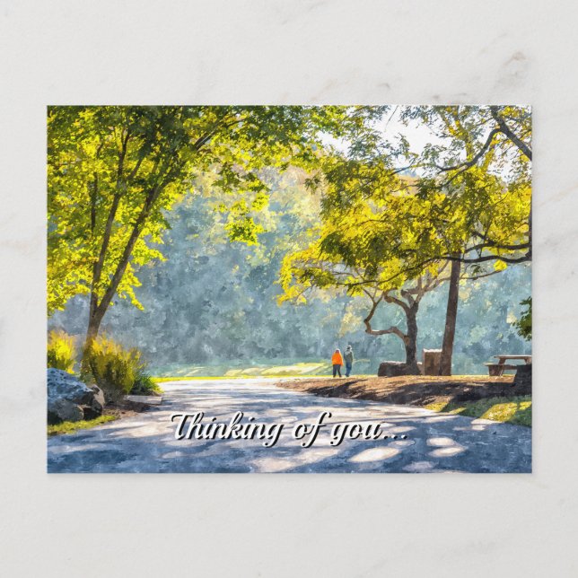 Postal Paseo de Dogwood Artístico Pensando en Ti (Anverso)