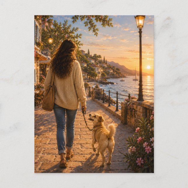 Postal Paseo de primavera con mi mejor amiga (Anverso)