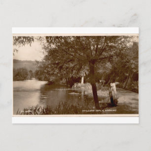 Postal Paseo de Sauce Dorking Vista Sepia Vintage