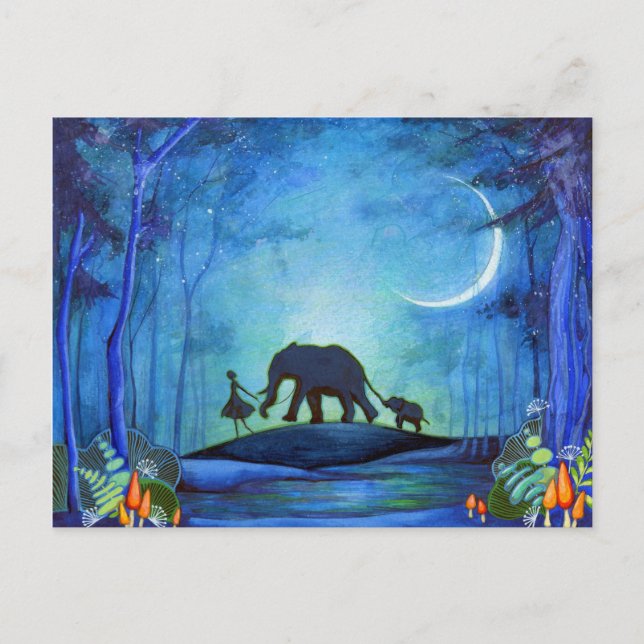 Postal Paseo del elefante (Anverso)