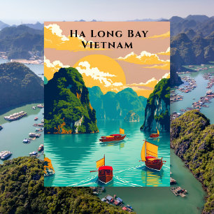 Postal Paseo en Barco por la Bahía de Ha Long Vietnam
