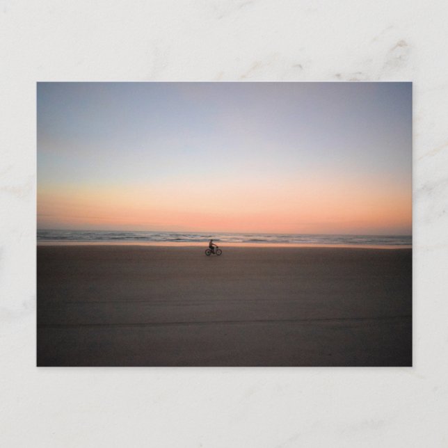 Postal Paseo en bicicleta de playa antes del amanecer (Anverso)