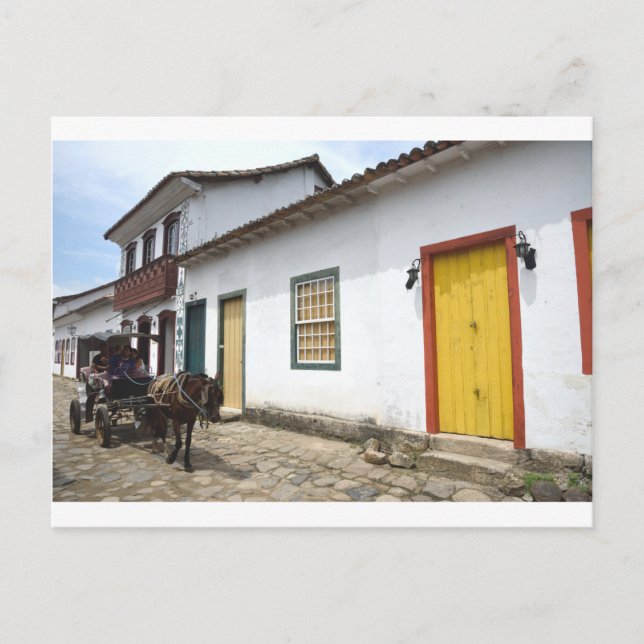 Postal Paseo En Carrito Por La Calle Parati, Brasil (Anverso)