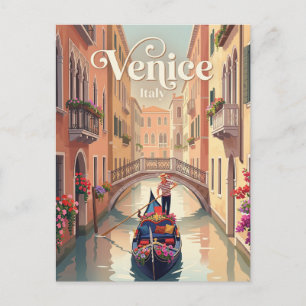 Postal Paseo en góndola veneciana Italia