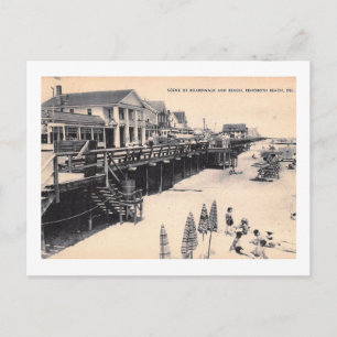 Postal Paseo en la playa de Rehoboth, Delaware Vintage
