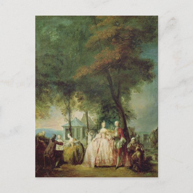 Postal Paseo en Longchamp, c.1760 (Anverso)