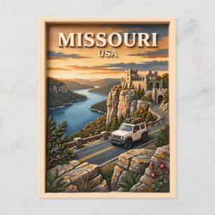Postal Paseo en Missouri Lago Ozarks Castillo SUV Vintage