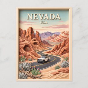 Postal Paseo en Nevada Valle de Fuego Textura Vintage 3D