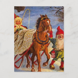Postal “Paseo en trineo por la noche” de Jenny Nystrom