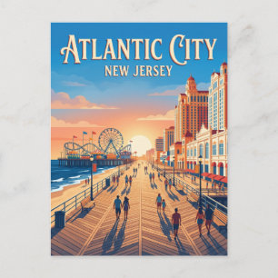 Postal Paseo marítimo de Atlantic City EE. UU.