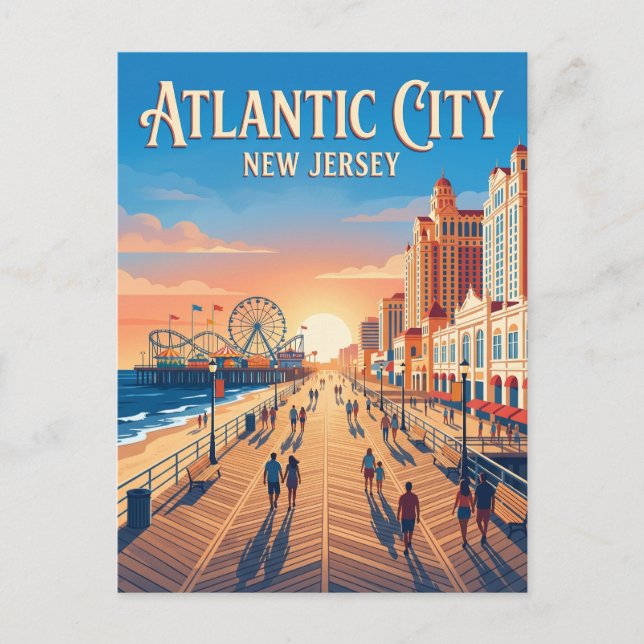 Postal Paseo marítimo de Atlantic City EE. UU. (Anverso)