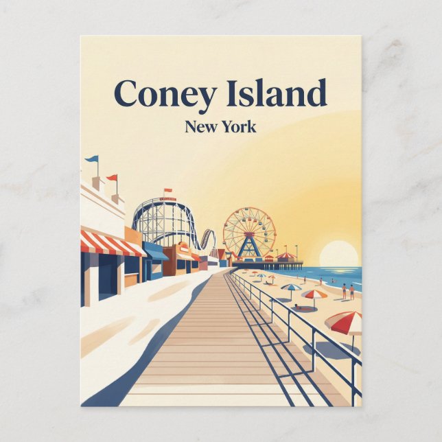 Postal Paseo marítimo de Coney Island EE. UU. (Anverso)