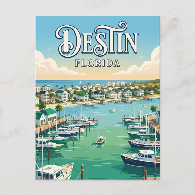 Postal Paseo marítimo de Destin Harbor USA (Anverso)