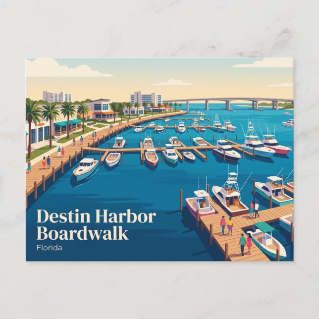 Postal Paseo marítimo de Destin Harbor USA (Anverso)