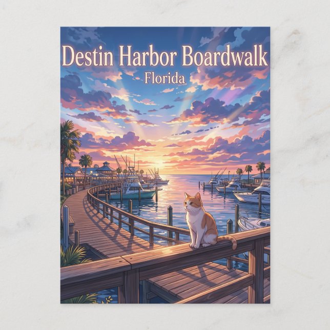 Postal Paseo marítimo de Destin Harbor USA (Anverso)