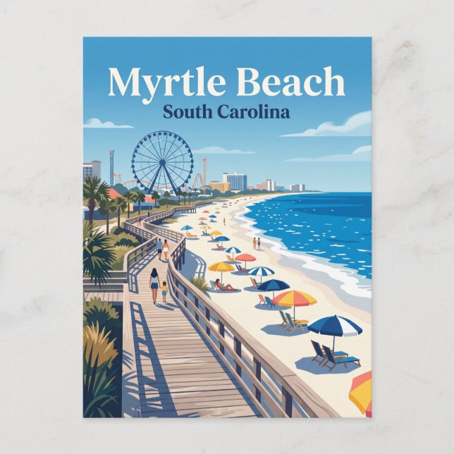 Postal Paseo marítimo de Myrtle Beach USA (Anverso)