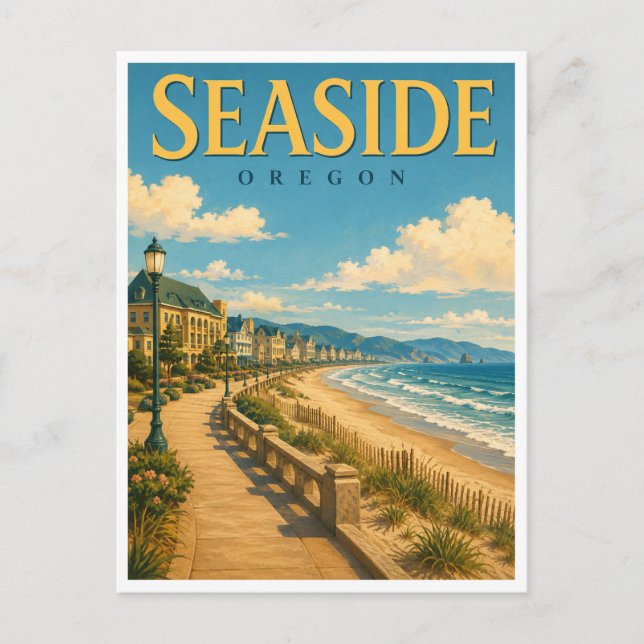 Postal Paseo marítimo de Seaside Oregon GeoSaga (Anverso)