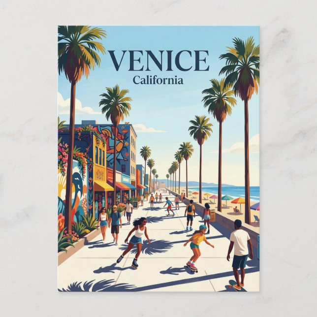Postal Paseo marítimo de Venice Beach California (Anverso)