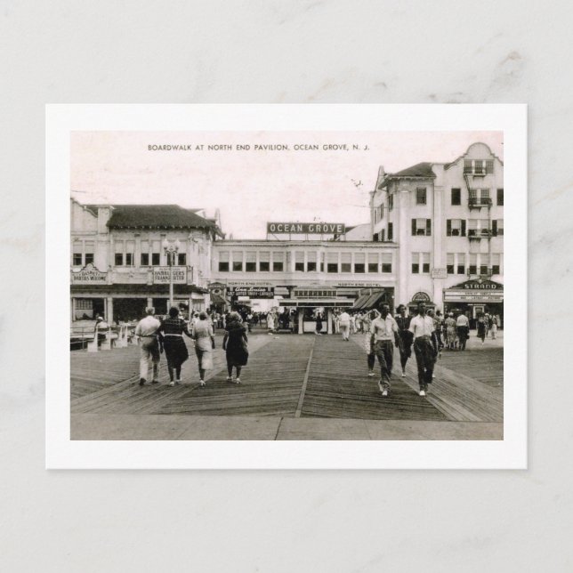 Postal Paseo Marítimo, Ocean Grove, New Jersey Vintage (Anverso)