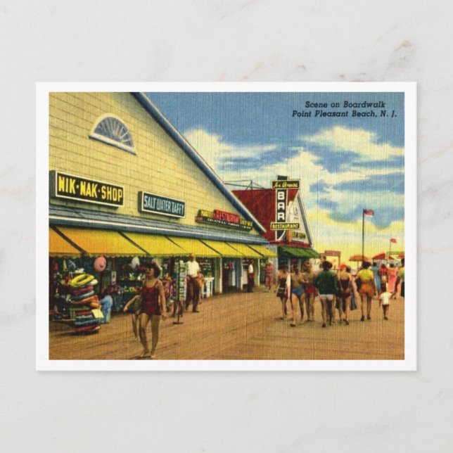 Postal Paseo Marítimo Point Pleasant Beach Boardwalk 1940 (Anverso)
