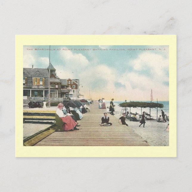 Postal Paseo Marítimo, Point Pleasant, New Jersey Vintage (Anverso)