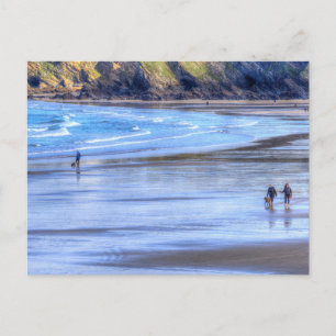 Postal Paseo matutino de Newquay Beach