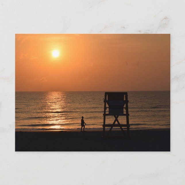 Postal Paseo matutino por la playa (Anverso)