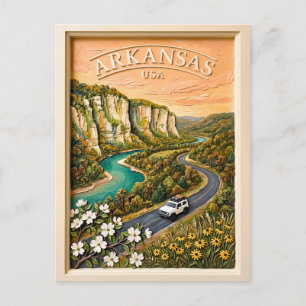 Postal Paseo por Arkansas Vintage Paisaje del río Ozark