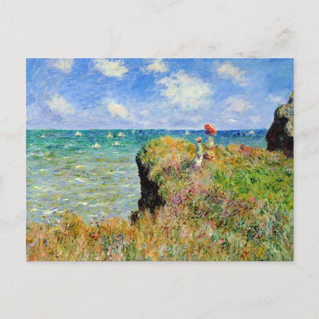 Postal Paseo por el acantilado de Claude Monet (Anverso)