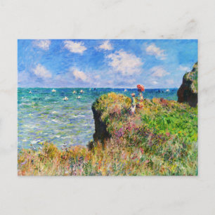 Postal Paseo por el acantilado en Pourville por Claude Mo