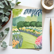 Paseo por el jardín de flores | Acuarela de natura