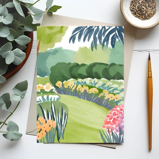 Postal Paseo por el jardín de flores | Naturaleza floral  (Subido por el creador)