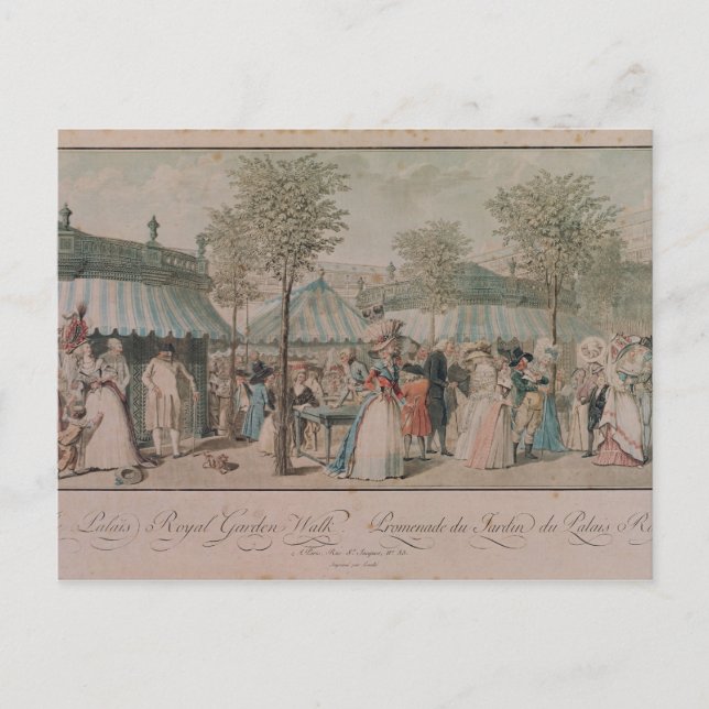 Postal Paseo por el Jardín Real del Palacio, 1787 (Anverso)