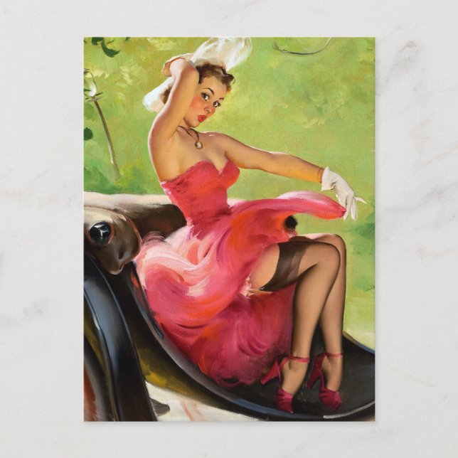 Postal Paseo por el parque Pin Up (Anverso)