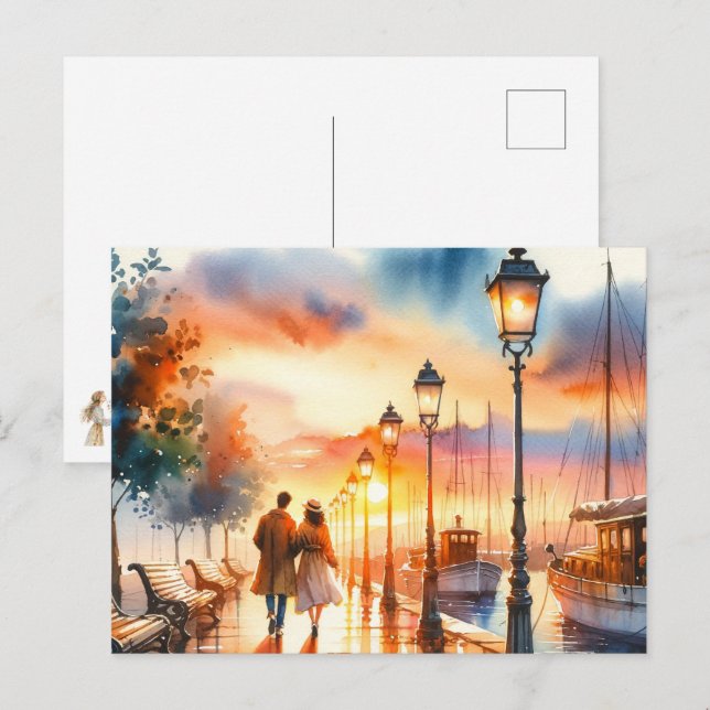 Postal Paseo por el Paseo Marítimo (Anverso / Reverso)