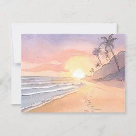 Postal Paseo por la Playa | Acuarela de Océano
