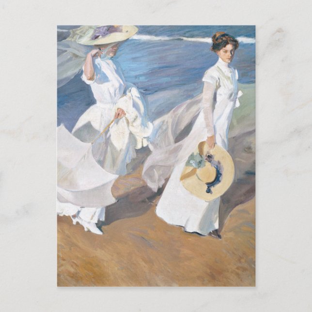 Postal Paseo por la playa - Sorolla - 1909 (Anverso)
