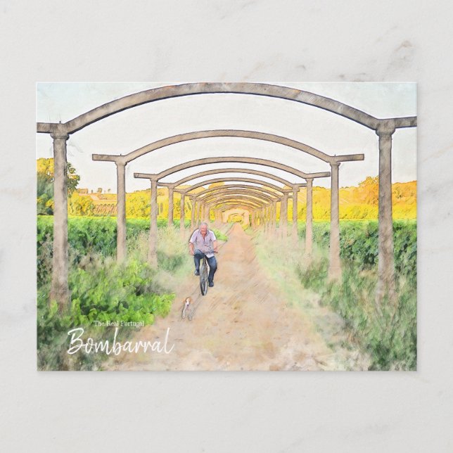 Postal Paseo por la viña- Bombarral Portugal Po (Anverso)