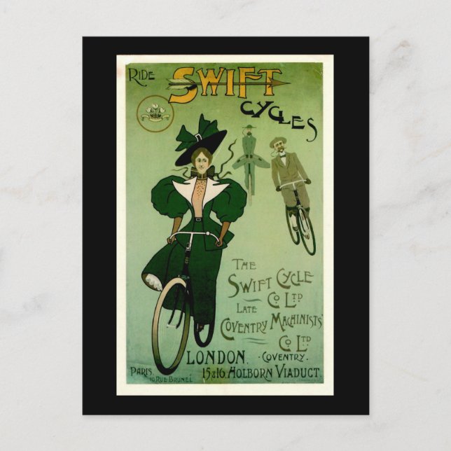 Postal Paseo por SWIFT Ciclos Poster de bicicletas de cos (Anverso)
