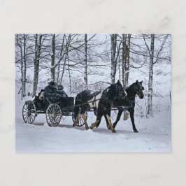 Postal Paseo-Postal del carro del invierno del país de