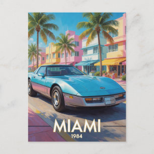 Postal Paseo Tropical por la Calle de Miami 1984 Florida