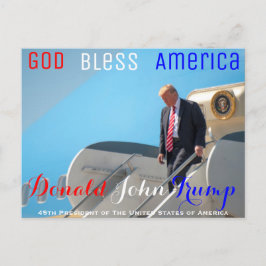 Postal Paseos de POTUS Donald Trump abajo de Air Force