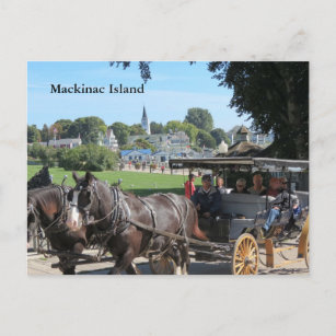 Postal Paseos en carro por la isla Mackinac