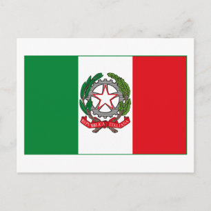 Postal Pasilla de bandera italiana con COA (ligera)