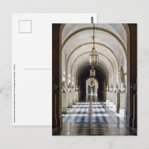 Postal Pasillo con estatuas en el Chateau de Versailles
