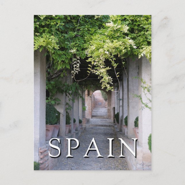 Postal Pasillo Cubierto de Follaje, España (Anverso)